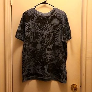 2761 la Vida imita El arte vintage skull/rock t-shirt